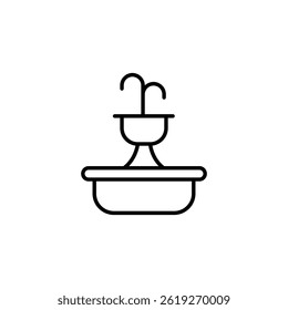 Elegant Minimalist Line Art Representation of a Water Fountain Design