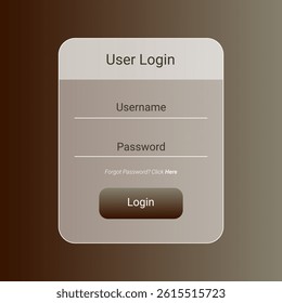 An elegant and minimalist login screen design featuring a soft brown gradient background