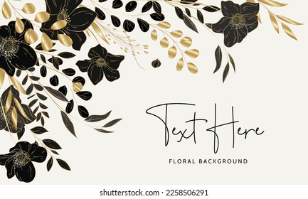 elegant minimalist luxury gold floral background