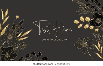 elegant minimalist luxury gold floral background