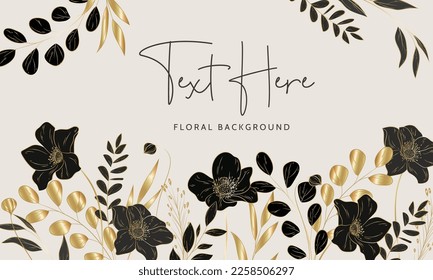 elegant minimalist luxury gold floral background
