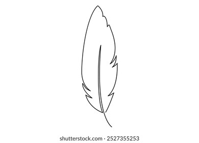 
Elegant minimalist one line feather drawing in black and white for modern decor
