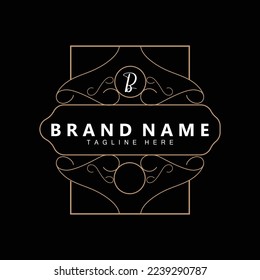 Elegant Minimalist Ornament Logo Template Luxury Ornament Wedding Decoration Business, Batik Style Invitation, Batik, Frasion, Initial Brand Design