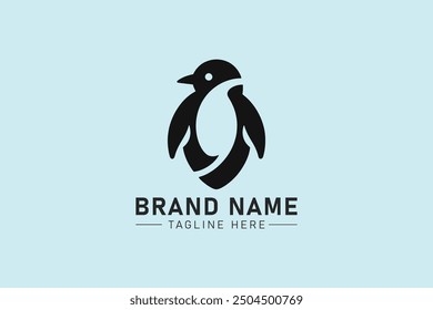 Elegant Minimalist Penguin icon Logo – Sleek and Modern Design