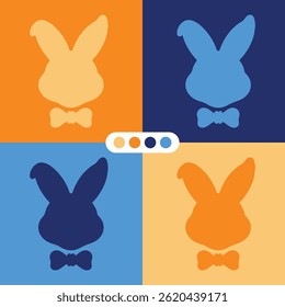Elegant and minimalist rabbit vector silhouette, suitable for use in graphic design, logos, icons and illustrations.