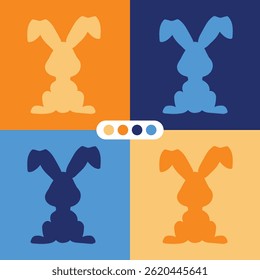 Elegant and minimalist rabbit vector silhouette, suitable for use in graphic design, logos, icons and illustrations.