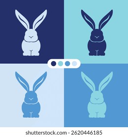 Elegant and minimalist rabbit vector silhouette, suitable for use in graphic design, logos, icons and illustrations.