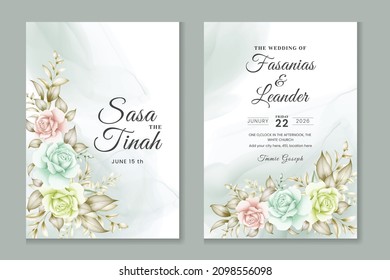 Elegant minimalist realistic peonies beautiful hand drawing watercolor invitation floral design