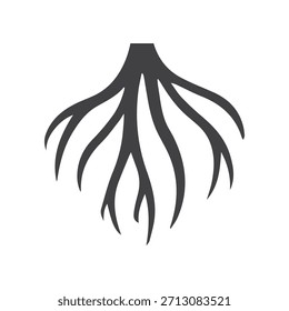 Elegant Minimalist Root Structure Formed With Smooth Curved Lines
