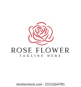 Elegante minimalista Rose Logo Design | Logotipo de flor de arte de linha simples para empresas de marca e florais