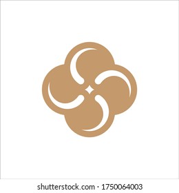 elegant and minimalist rounded SS monogram with hidden star element in isolated white background