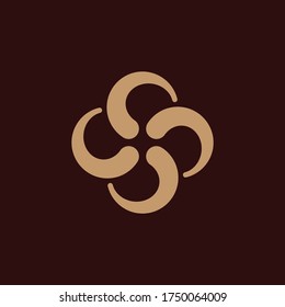 elegant and minimalist rounded SS monogram with hidden star element in isolated dark background