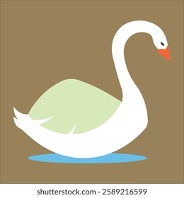 Elegant Minimalist Swan Illustration in Serene Pastel Tones