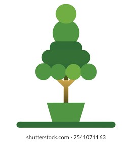 Elegantes minimalistisches Baum-Symbol, ideal für umweltfreundliches Branding, Gartendesign und Landschaftsgestaltung. Einfache Topfpflanzengrafik für moderne, von der Natur inspirierte Bilder.