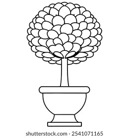 Elegantes minimalistisches Baum-Symbol, ideal für umweltfreundliches Branding, Gartendesign und Landschaftsgestaltung. Einfache Topfpflanzengrafik für moderne, von der Natur inspirierte Bilder.