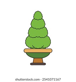 Elegantes minimalistisches Baum-Symbol, ideal für umweltfreundliches Branding, Gartendesign und Landschaftsgestaltung. Einfache Topfpflanzengrafik für moderne, von der Natur inspirierte Bilder.