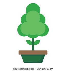 Elegantes minimalistisches Baum-Symbol, ideal für umweltfreundliches Branding, Gartendesign und Landschaftsgestaltung. Einfache Topfpflanzengrafik für moderne, von der Natur inspirierte Bilder.