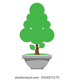 Elegantes minimalistisches Baum-Symbol, ideal für umweltfreundliches Branding, Gartendesign und Landschaftsgestaltung. Einfache Topfpflanzengrafik für moderne, von der Natur inspirierte Bilder.