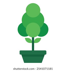 Elegantes minimalistisches Baum-Symbol, ideal für umweltfreundliches Branding, Gartendesign und Landschaftsgestaltung. Einfache Topfpflanzengrafik für moderne, von der Natur inspirierte Bilder.