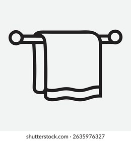 Ícone de Rack de toalha elegante e minimalista em estilo de arte de linha limpa