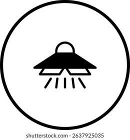 Elegant minimalist vector icon depicting a modern ceiling light fixture design