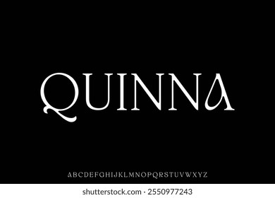 Elegant minimalist vintage style serif alphabet display font vector