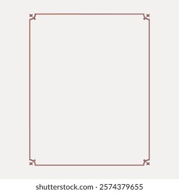 Elegant, minimalistic border design with ornate corners. Perfect for invitations, certificates, or decorative purposes. Simple yet sophisticated border design.
