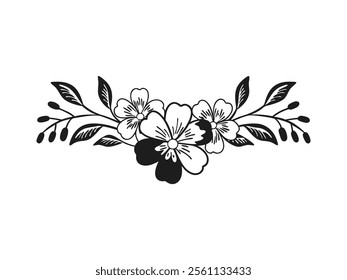 Elegant Minimalistic Botanical Silhouettes Vector