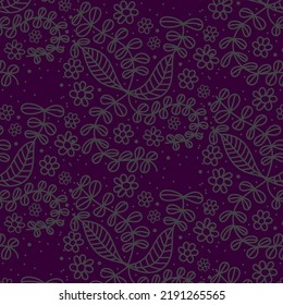 Elegant Minimalistic Floral Seamless Pattern. Vector Illustration Perfect For Prints, Fabric, Wrapping Paper, Textile, Wallpaper.