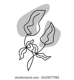 Elegant Minimalistic Leaf Line Drawing Vector
