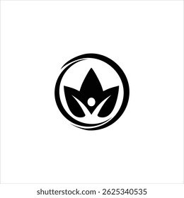 Diseño de logotipo elegante y minimalista con una flor o símbolo natural, ideal para el bienestar, ecológico o conceptos de marca orgánica.