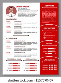 Elegant and minimalistic personal vector resume, cv template