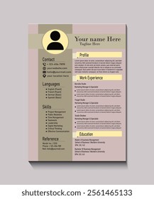 Elegant and Minimalistic Resume Template for Business and Marketing Professionals – Fully Editable CV Design with Neutral Tones