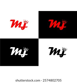The elegant "MJ" initials logo with the addition of a king's crown element, a symbol of strength, majesty and leadership. This design is suitable for representing brands or companies that focus on lux