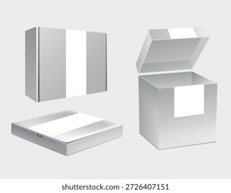 Elegant Modern 3D Present Box Icons Sketch