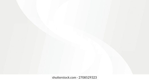 Un fondo abstracto elegante y moderno con curvas suaves, fluidas de color blanco y gris claro. El diseño limpio y minimalista crea un patrón ondulado sutil y suave.