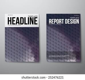 Elegant modern abstract brochure, flyer, report design, layout template with hexagonal background. Clean style cover, communication, business. corporate