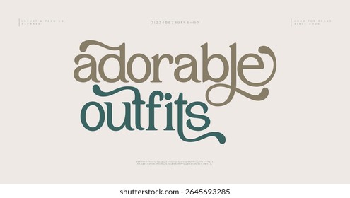 Elegante moderno alfabeto fonte logotipo. Tipografia de luxo clássico lettering serif italic fontes decorativo casamento vintage retro logos. ilustração vetorial
