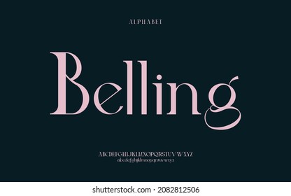 Elegant modern alphabet letter font. luxury typography fonts logo font premium vector Premium Vector