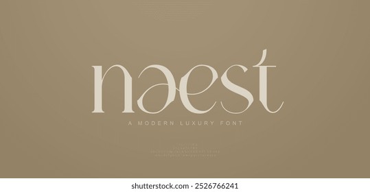 Elegante logotipo de fuente de letras de alfabeto moderno. Tipografía de lujo de letras clásicas serif italic Fuentes de boda vintage retro logotipos. Ilustración vectorial