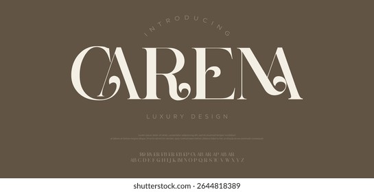 Elegante moderno alfabeto letras fonte logotipo. Tipografia de luxo clássico lettering serif italic fontes casamento vintage retro logos. ilustração vetorial 
