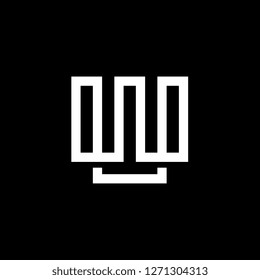 Elegant Modern Black and White Color Letter W Initial Based Icon Logo Design - Vector