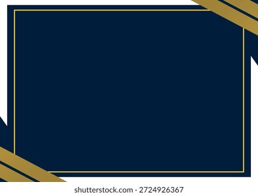 Elegante marco de borde moderno azul marino y diseño de Vector de certificado de oro. Bueno para el diseño de marco de certificado