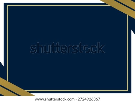 elegant modern border frame blue navy and gold certificate vector design. good for certificate frame design