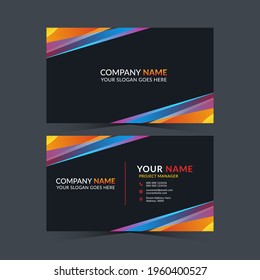 Elegant and modern business card with colorful