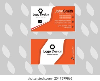 Elegant and Modern Business Card Design Featuring a Sleek White, Vibrant Orange, and Bold Black Color Palette for Professional Branding