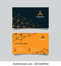 Elegant Modern Business Card, Tech Line Pattern Style, Creative Template Vector Design