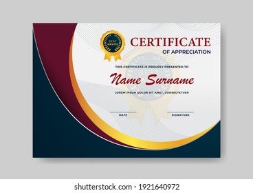 elegant and modern certificate of appreciation design template