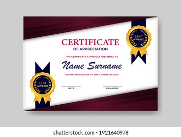 elegant and modern certificate of appreciation design template