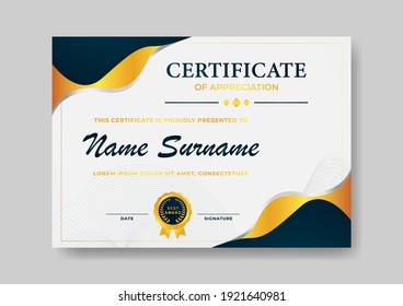 elegant and modern certificate of appreciation design template